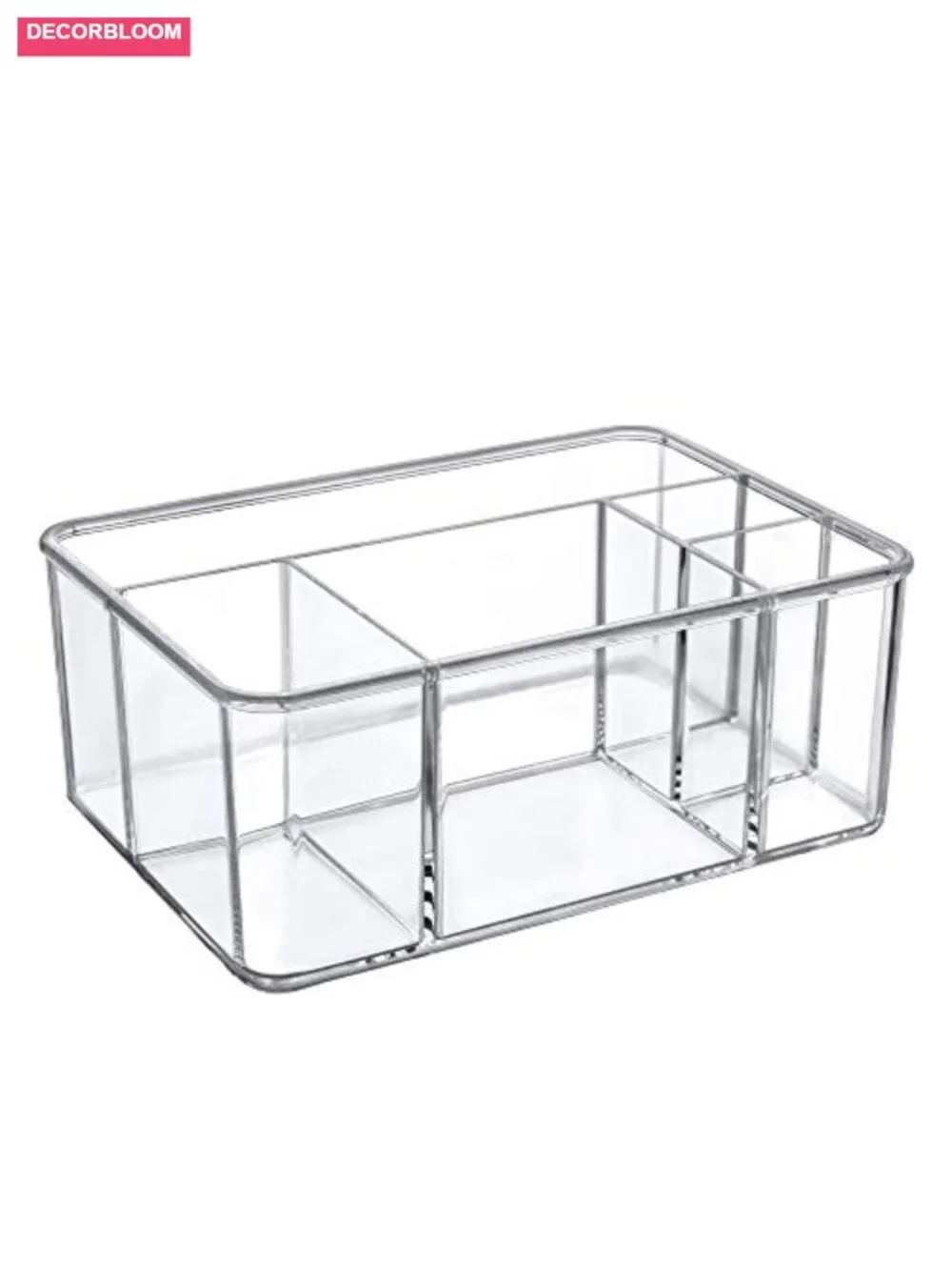 Acrylic 5-Compartment Makeup Organizer, Cosmetic Storage